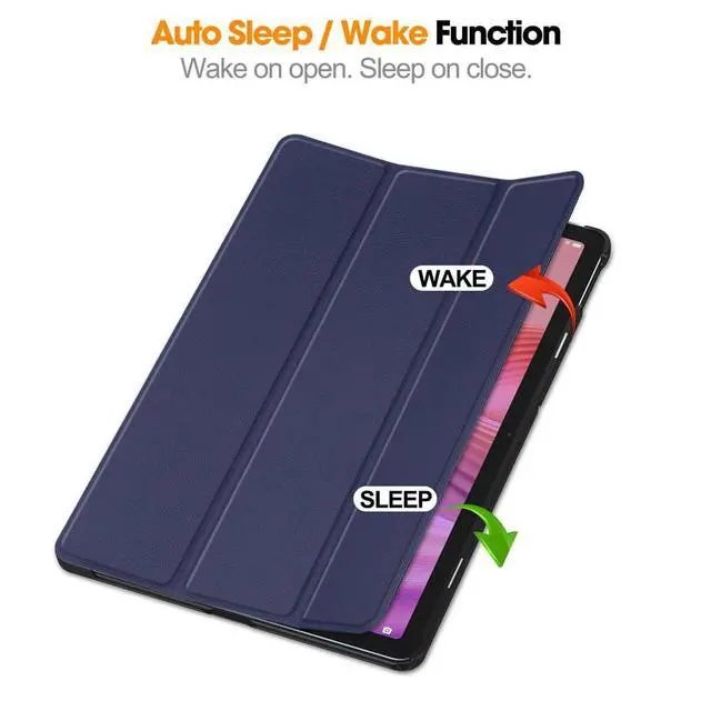Alt view image 4 of 7 - PU Leather Tablet Case for Lenovo Tab 10.1 2025 (TB311FU/TB311XU), Magnetic Closure, Magnetic Stand, Auto Sleep/Wake, Hard Protective Cover(Blue)