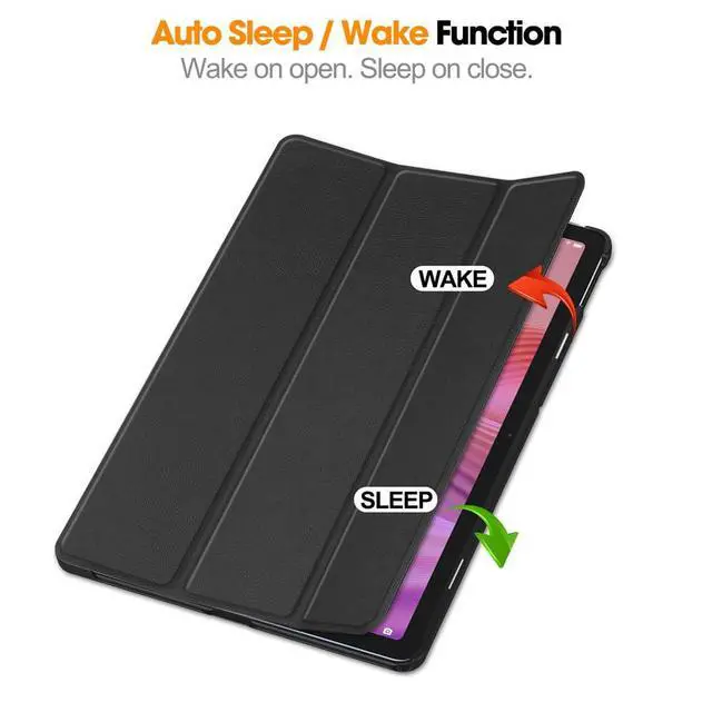 Alt view image 4 of 7 - PU Leather Tablet Case for Lenovo Tab 10.1 2025 (TB311FU/TB311XU), Magnetic Closure, Magnetic Stand, Auto Sleep/Wake, Hard Protective Cover(Black)