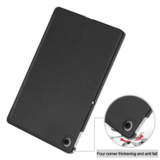 Alt view image 7 of 7 - PU Leather Tablet Case for Lenovo Tab 10.1 2025 (TB311FU/TB311XU), Magnetic Closure, Magnetic Stand, Auto Sleep/Wake, Hard Protective Cover(Black)