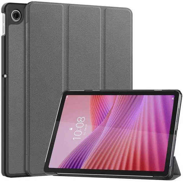 Main image of PU Leather Tablet Case for Lenovo Tab 10.1 2025 (TB311FU/TB311XU), Magnetic Closure, Magnetic Stand, Auto Sleep/Wake, Hard Protective Cover(Gray)