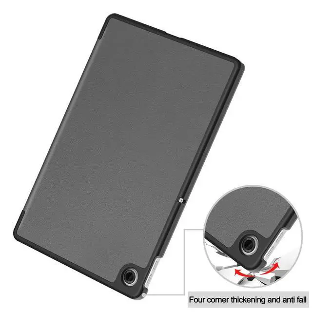 Alt view image 7 of 7 - PU Leather Tablet Case for Lenovo Tab 10.1 2025 (TB311FU/TB311XU), Magnetic Closure, Magnetic Stand, Auto Sleep/Wake, Hard Protective Cover(Gray)