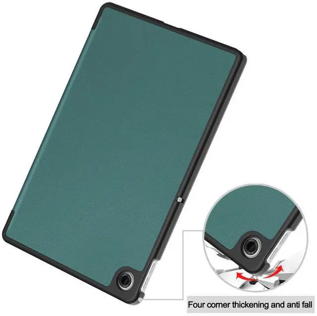 Alt view image 7 of 7 - PU Leather Tablet Case for Lenovo Tab 10.1 2025 (TB311FU/TB311XU), Magnetic Closure, Magnetic Stand, Auto Sleep/Wake, Hard Protective Cover(Green)