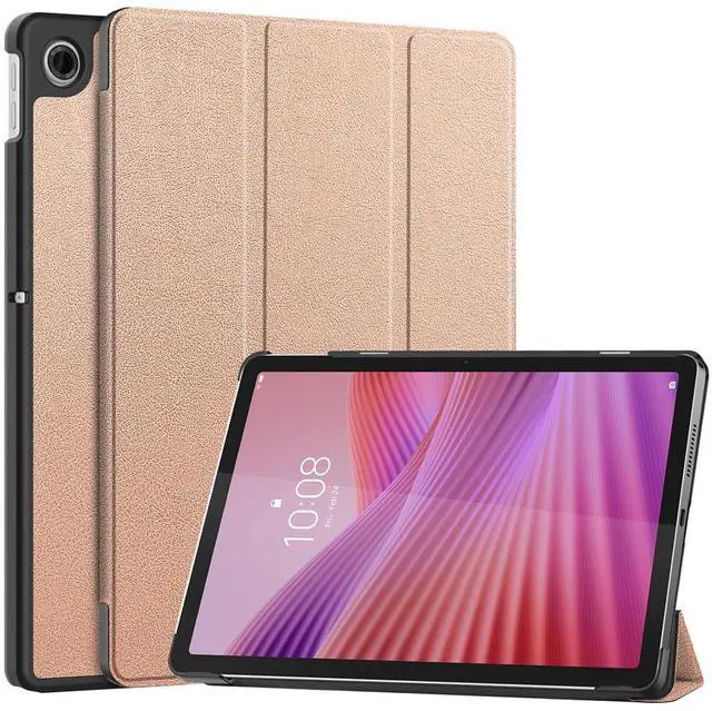 Main image of PU Leather Tablet Case for Lenovo Tab 10.1 2025 (TB311FU/TB311XU), Magnetic Closure, Magnetic Stand, Auto Sleep/Wake, Hard Protective Cover (Rose Gold)