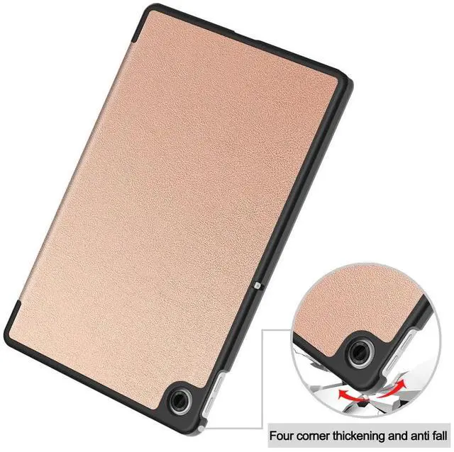 Alt view image 7 of 7 - PU Leather Tablet Case for Lenovo Tab 10.1 2025 (TB311FU/TB311XU), Magnetic Closure, Magnetic Stand, Auto Sleep/Wake, Hard Protective Cover (Rose Gold)
