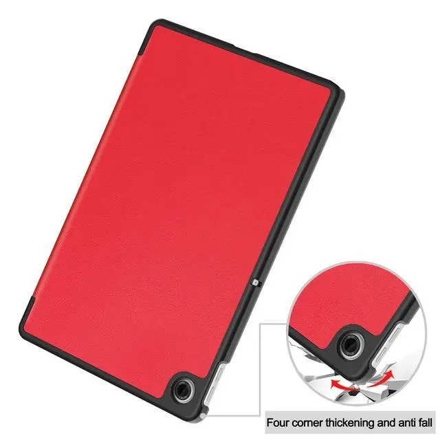 Alt view image 7 of 7 - PU Leather Tablet Case for Lenovo Tab 10.1 2025 (TB311FU/TB311XU), Magnetic Closure, Magnetic Stand, Auto Sleep/Wake, Hard Protective Cover (red)