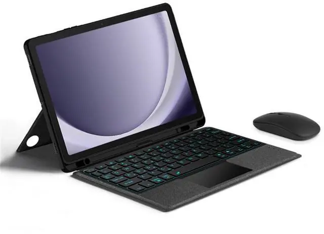 Main image of Keyboard Case for Samsung Galaxy Tab A9+ A9 Plus 11 inch, Magnetic Detachable Tablet Cover with Pencil Holder, Horizontal & Vertical Stand, Trackpad, Backlit Keys, Rechargeable, Includes Mouse