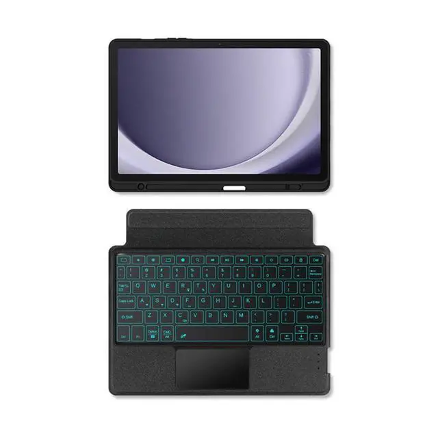 Alt view image 5 of 7 - Keyboard Case for Samsung Galaxy Tab A9+ A9 Plus 11 inch, Magnetic Detachable Tablet Cover with Pencil Holder, Horizontal & Vertical Stand, Trackpad, Backlit Keys, Rechargeable, Includes Mouse