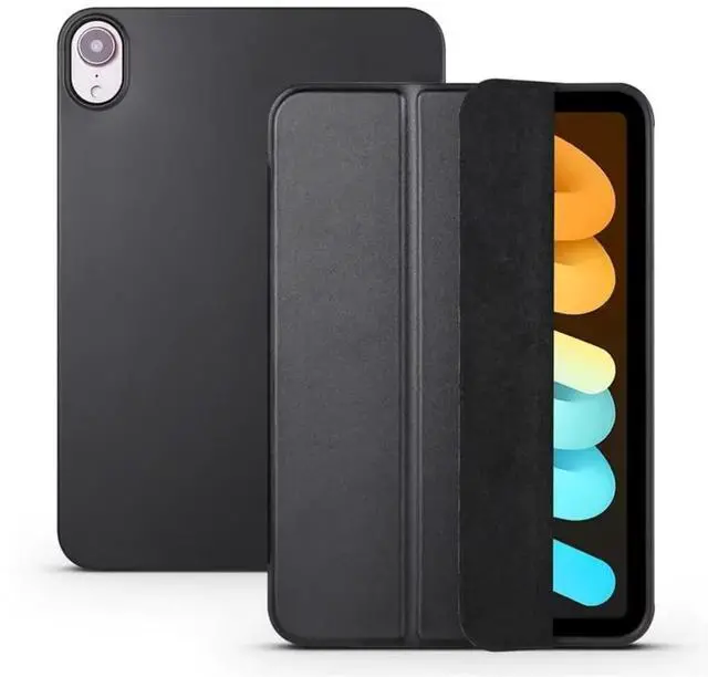 Main image of TPU Soft Case for iPad mini A17 Pro / iPad mini 6 8.3 Inch, Trifold Magnetic Stand Tablet Cover, PU Leather Silicone Slim Lightweight Protective Shell,Black