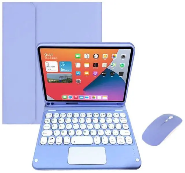 Main image of Detachable Wireless Keyboard Case with Trackpad for iPad Mini 7 (A17 Pro) 8.3 Inch, Rechargeable EnglishLayout Keyboard Folio Cover, Horizontal Stand & Builtin Pencil Holder,Purple