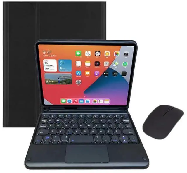 Main image of Detachable Wireless Keyboard Case with Trackpad for iPad Mini 7 (A17 Pro) 8.3 Inch, Rechargeable EnglishLayout Keyboard Folio Cover, Horizontal Stand & Builtin Pencil Holder,Black