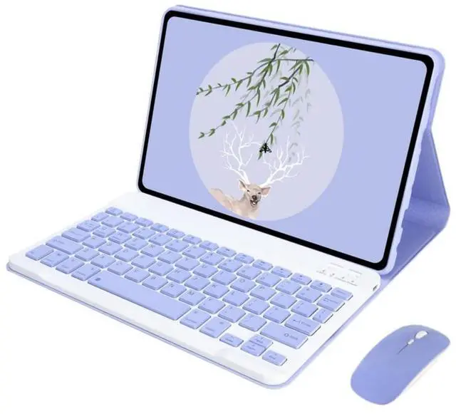 Alt view image 5 of 7 - Ultra-Slim Detachable Bluetooth Keyboard & Mouse Combo Stand Case, US Layout Protective Cover for 11 Inch 2023 Tablet SEPurple
