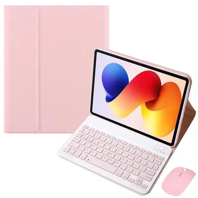 Alt view image 5 of 7 - Detachable Rechargeable Bluetooth Wireless Keyboard Stand Case with US English Layout for 12.1-inch 2025 Xiaomi Redmi Pad 2 Pro, Pink