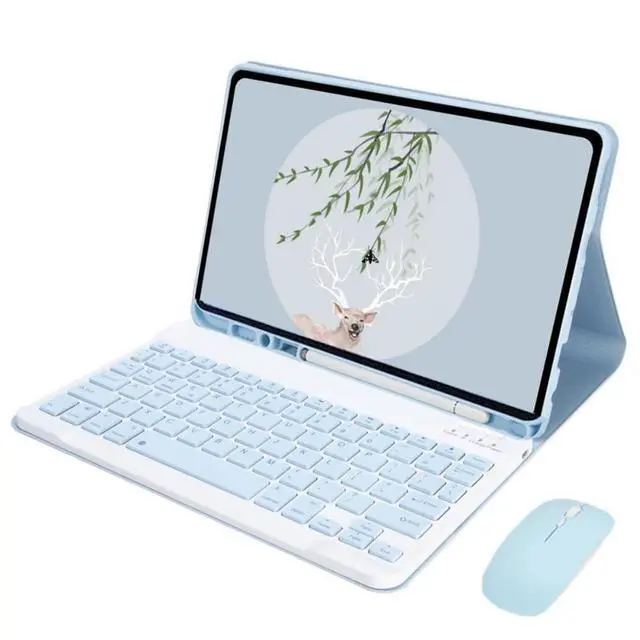 Alt view image 5 of 7 - Detachable Bluetooth Wireless Keyboard Case with Pencil Holder for 10.4-inch Samsung Galaxy Tab A7 (2020/2022) SM-T500/T505/T507/T509, Sky Blue