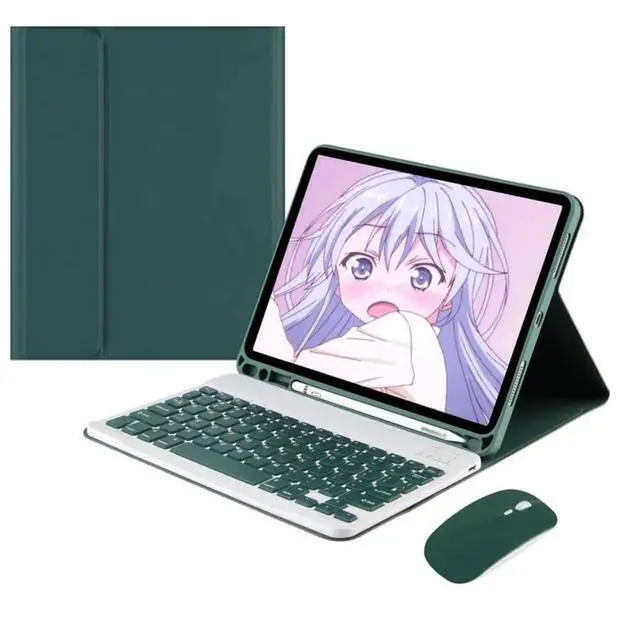 Alt view image 5 of 7 - Detachable Bluetooth Wireless Keyboard Case with Pencil Holder for 10.4-inch Samsung Galaxy Tab A7 (2020/2022) SM-T500/T505/T507/T509, Green