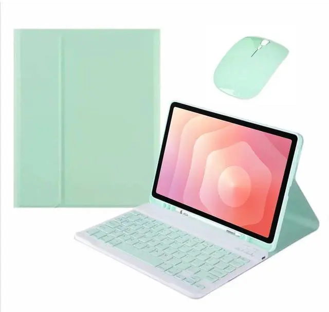 Alt view image 6 of 7 - Keyboard Case for Samsung Tab S11 11" 2025 (SM-X730/X736B), Detachable Rechargeable Bluetooth English Keyboard with Pencil Holder & Stand, Mint