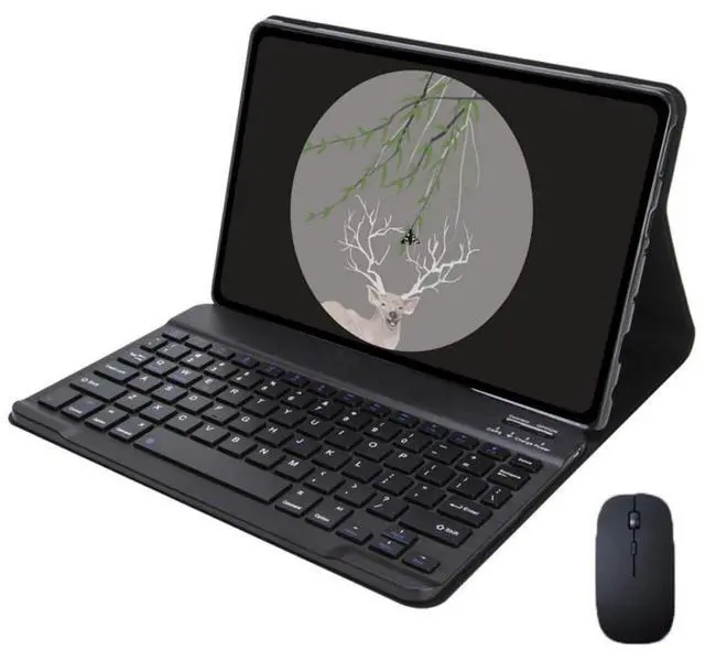 Alt view image 5 of 7 - Spanish Ñ Layout Keyboard & Mouse Case for Redmi Pad SE 11" 2023, Detachable Rechargeable Keyboard with Kickstand, Black