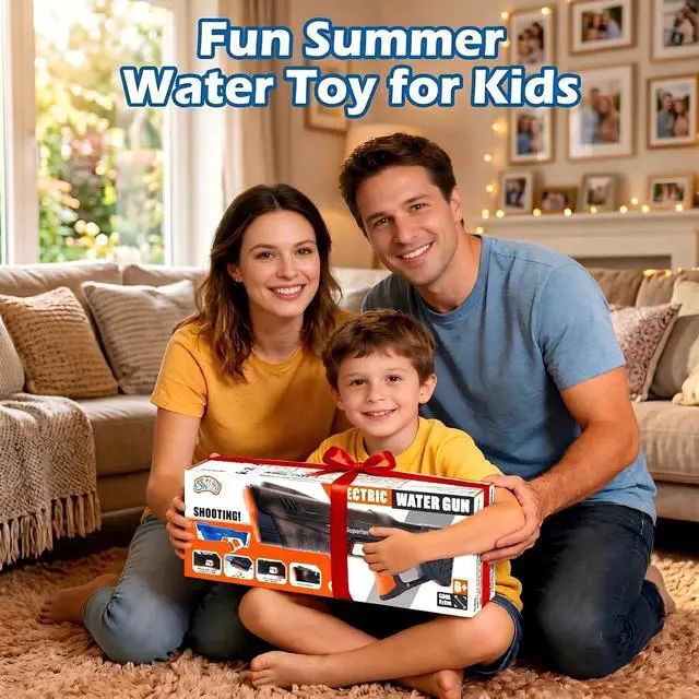 Alt view image 5 of 7 - Electric Water Gun for Adults Kids, Automatic Water Absorption Squirt Gun with Colorful LED,High-Capacity,Long Range,Summer Outdoor Pool Beach Water Pistol Blaster Toys(Black)