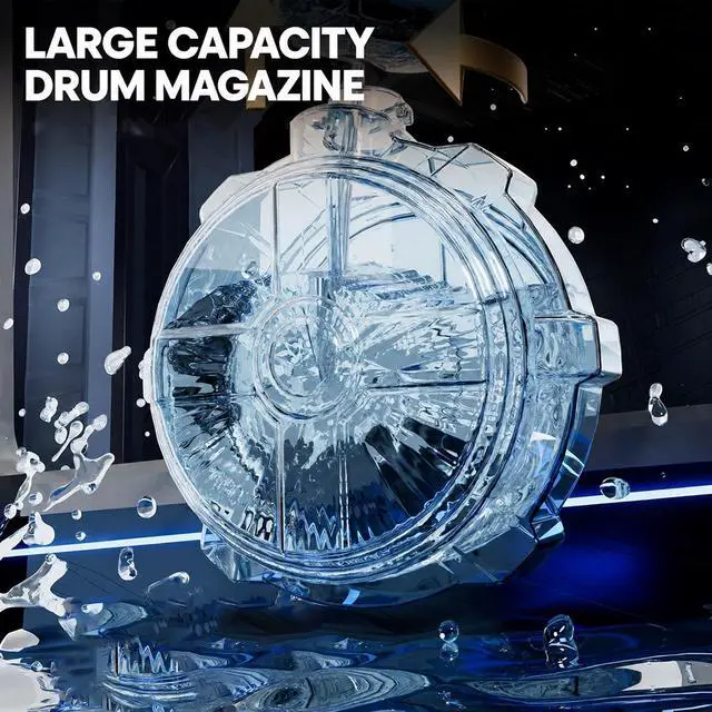 Alt view image 4 of 7 - Electric Water Guns for Adult & Kids32FT Long Range Automatic Squirt Water Blaster,800ml Large Capacity Tank,Splash-Resistant Design, Outdoor Beach Pool Party Toy Gun (Transparent Flashing Water Gun)