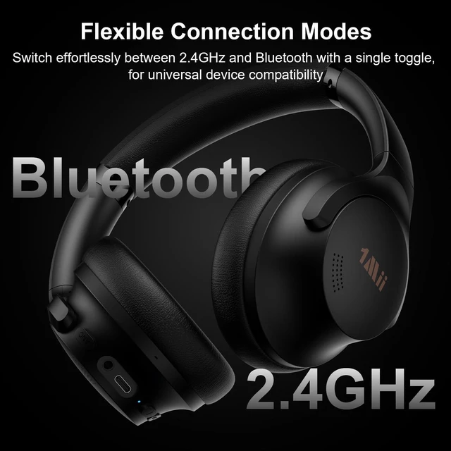 Alt view image 7 of 7 - 1Mii ClearLinkTV H3 Wireless Headphones for TV Watching for Seniors | Transmitter Charging Base, Plug and Play, 2.4G Low Latency, 75H Play Time, Works with TV Optical, AUX, RCA Audio Out Jack