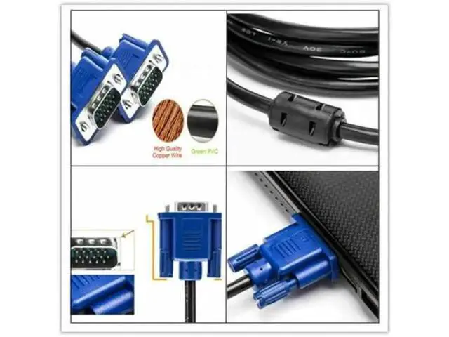 Alt view image 2 of 5 - 0.5M VGA Male to Male Cable SVGA Monitor Cord Blue Plug for PC Computer VGA Display Cable 2B24
