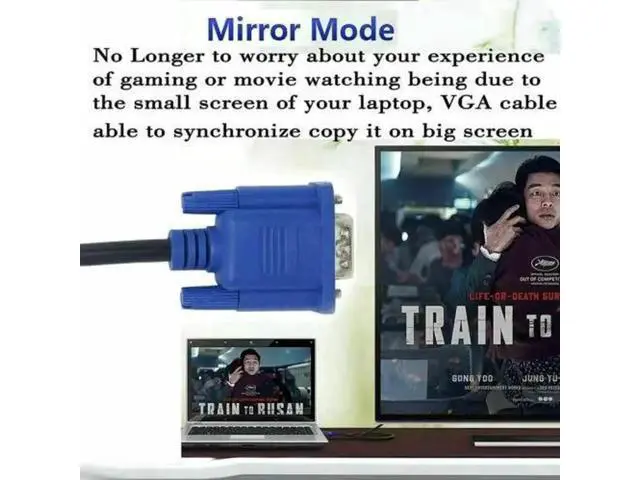 Alt view image 4 of 5 - 0.5M VGA Male to Male Cable SVGA Monitor Cord Blue Plug for PC Computer VGA Display Cable 2B24