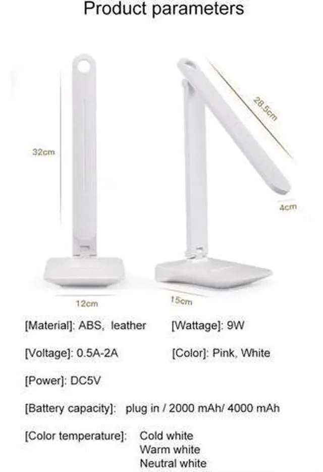 Alt view image 2 of 5 - 9W Sensor Touch LED Table Lamp Touch Controll Brightness Adjustable USB Rechargeable Reading Eye-Protect Led Table Lamp ZZD0017