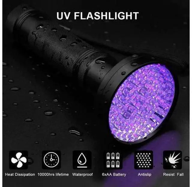 Alt view image 4 of 5 - High quality UV Light 51LED 21LED 100LED UV Light 395-400nm LED UV Flashlight torch light lamp safety UV detection