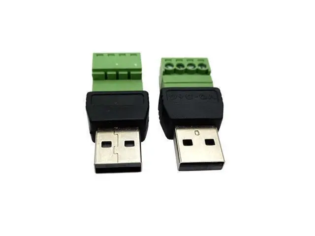 Alt view image 2 of 6 - BUCIER 4Pack USB A Male & Female to 4 Pin Screw Terminal Solderless Bolt Screw Terminals Converter Charging Adapter