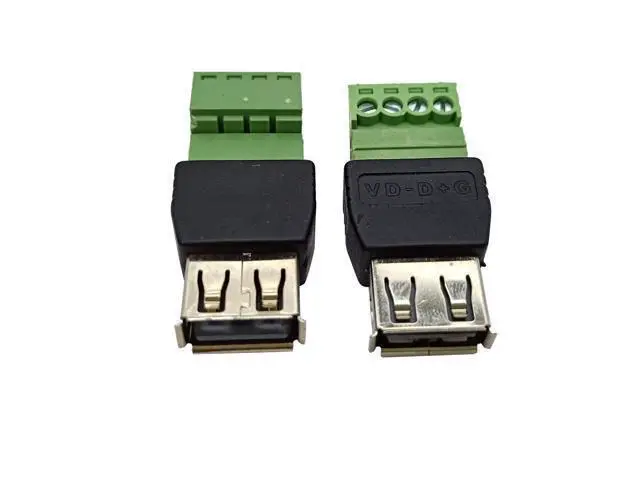Alt view image 3 of 6 - BUCIER 4Pack USB A Male & Female to 4 Pin Screw Terminal Solderless Bolt Screw Terminals Converter Charging Adapter