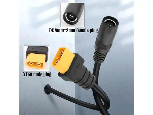 Alt view image 5 of 6 - 2 PCS DC8020 to XT60 Power Cable 14AWG DC8mmx2.0mm Female to XT60 Male Power Cord for Solar Panel, Portable Charging Station,etc(59Inch)