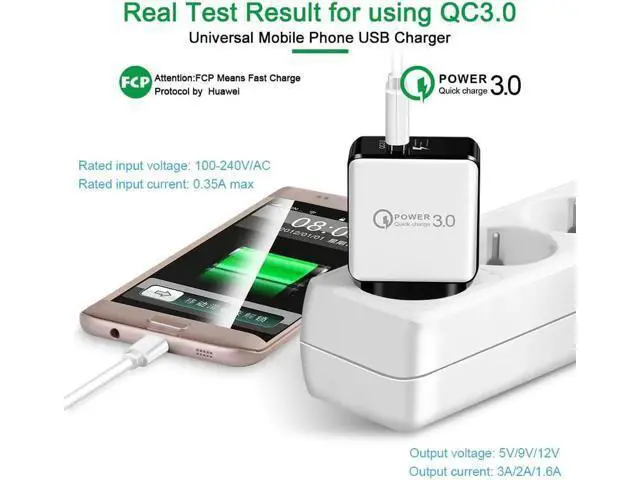 Alt view image 2 of 5 - QC3.0 Travel USB Charger Micro USB Cable For USB Travel Adapter for iPhone X 8 8Plus With 3-in-1 cable