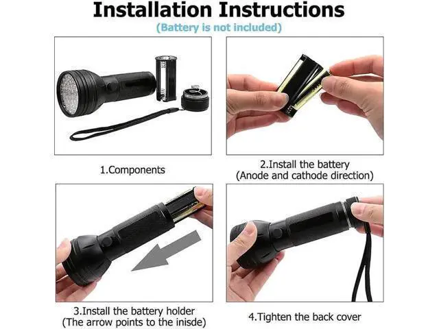 Alt view image 2 of 3 - Led Flashlight Blacklight 51 Leds 395nm Ultra Violet Checking Torch Light Lamp Detector for Dog Urine Pet Stains and Bed Bug