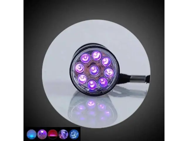 Alt view image 3 of 5 - Fluorescent agent detection UV 395nm led Flashlight torch lamp purple violet light For3AAA battery