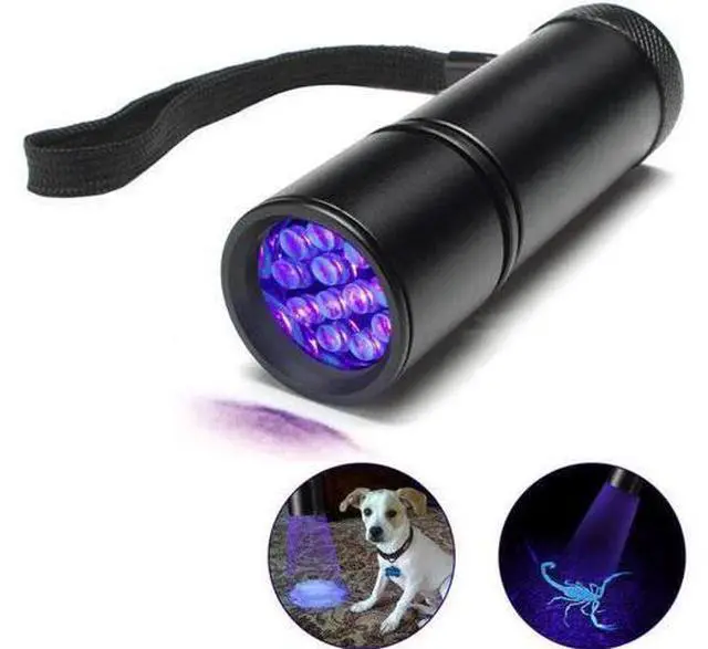 Alt view image 5 of 5 - 12 LED Mini UV Ultra Violet Flashlight Blacklight Light Inspection Lamp Electric Torch