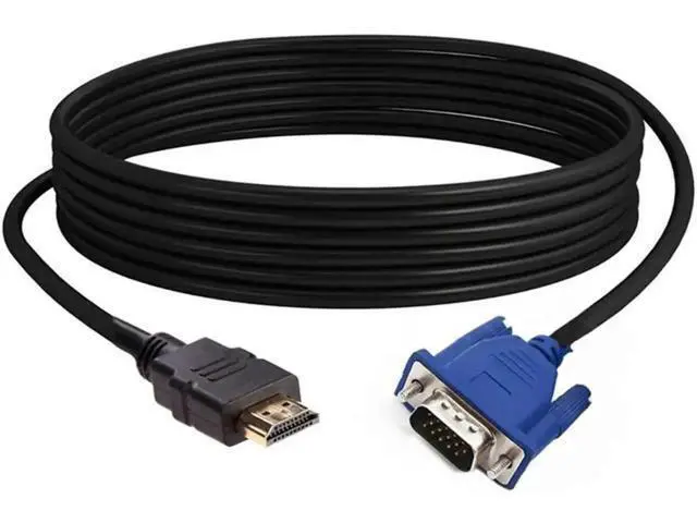 Alt view image 3 of 5 - 1.8m HDMI to 15Pin VGA Cable 1080P Video Adapter Male to Male Cord for HDTV Projector Display