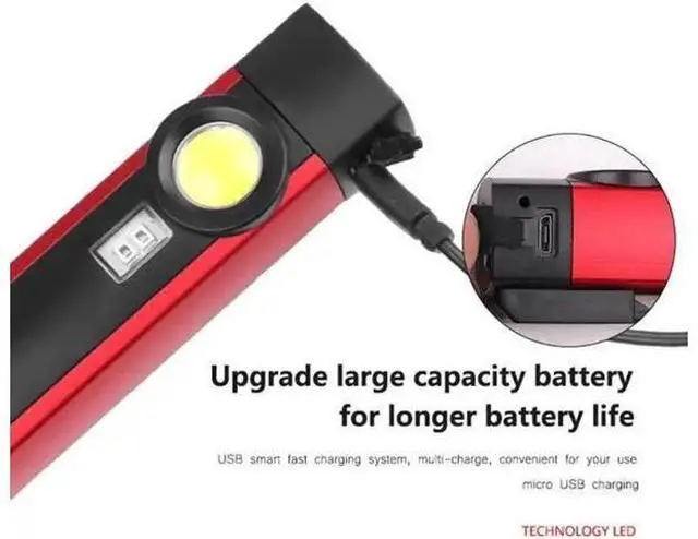 Alt view image 4 of 5 - 3W 4 Modes Flashlight XPE COB 395 UV LED Torch USB Rechargeable IP44 Portable Lighting for Car Overhaul Outdoor Working