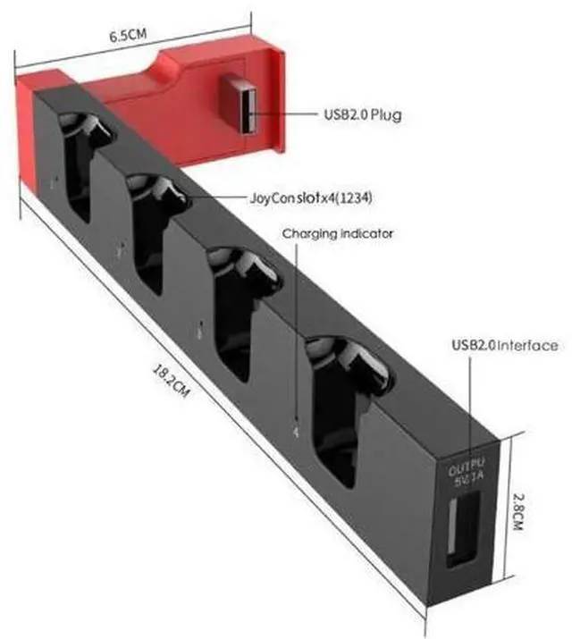 Alt view image 3 of 5 - 2020 Pg-9186 game controller loading station for joy con controllers with compact and portable indicators