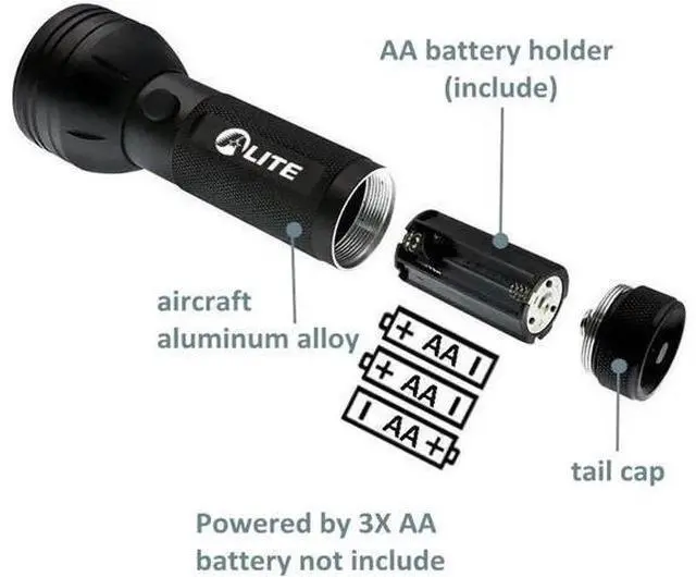 Main image of 51 LED UV Flashlight 395NM 3-AA Battery Scorpion Ultraviolet Light Torch Blacklight for Pet Urine Detector