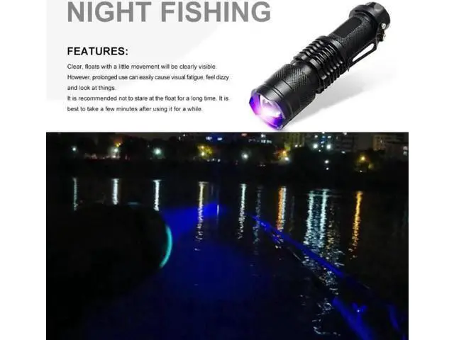 Alt view image 2 of 5 - Q5 395 UV Purple Light Flashlight Telescoping Zoom Money Checker Torch UV Flashlight Ultraviolet Torch With Zoom Function