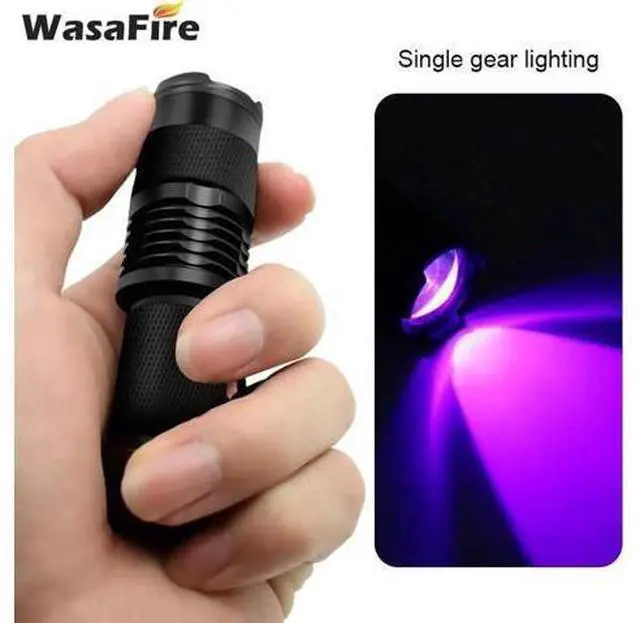 Main image of 395nm UV Flashlight Led Ultra Violet Light Mini Torch Lamp Small UV Purple Linterna for Marker Checker Cash Detection