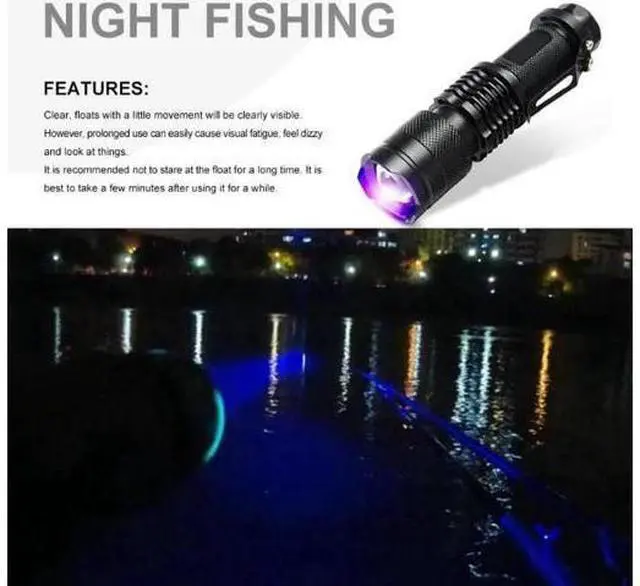 Alt view image 2 of 5 - Q5 395 UV Purple Light Flashlight Telescoping Zoom Money Checker Torch UV Flashlight Ultraviolet Torch With Zoom Function