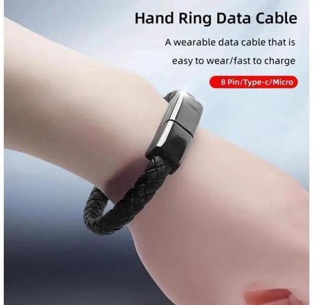 Alt view image 4 of 5 - bracelet USB C micro USB charger cable phone fast charging cable for iPhone 11 Pro Max X XR XS iPad plus S8