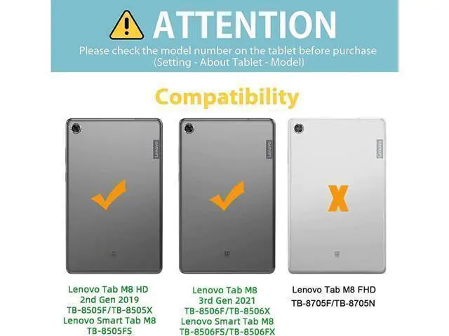 Alt view image 5 of 6 - BONAEVER Case for Lenovo Tab M8 3rd Gen 2021 TB-8506F TB-8506X Cover for Lenovo Tab M8 HD 2nd Gen 2019 TB-8505F TB-8505X / Smart Tab M8 TB-8505FS