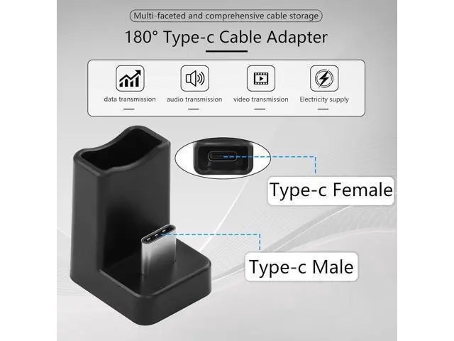 Alt view image 5 of 6 - 2 PCS U Shape USB C Adapter 180 Degree USB C Male to Female Adapter Type C Male to Female Connector Adapter for Mobile Phone, Laptop,USB C Hub etc