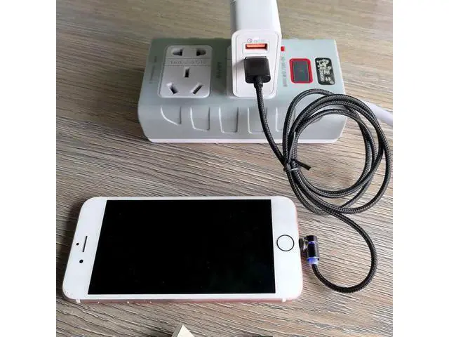 Alt view image 5 of 5 - Mole Phone Cable USB Micro Type C Android Cable Sync Nylon Braided LED Indicator Magnet Charger Cables 1m