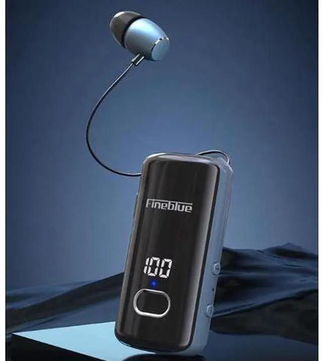 Alt view image 3 of 6 - Fineblue Jialan F580 Clip-on Expandable Bluetooth Headphones with Battery Level Indicator and Incoming Call Vibration Alert Black and red