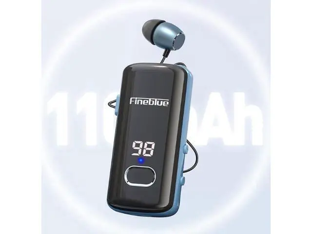 Alt view image 5 of 6 - Fineblue Jialan F580 Clip-on Expandable Bluetooth Headphones with Battery Level Indicator and Incoming Call Vibration Alert Black and red