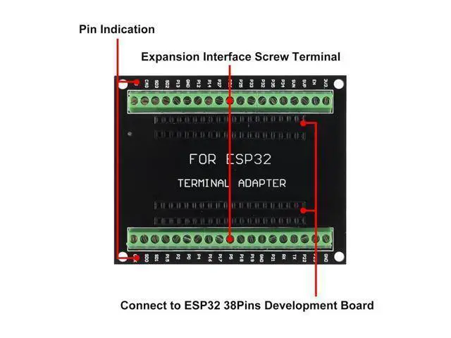 Alt view image 6 of 7 - anicorn 5PCS ESP32 Breakout Board GPIO 1 into 2 for 38PIN No Mounting Hole Version ESP32 ESP-WROOM-32 ESP32 ESP-32S Development Board