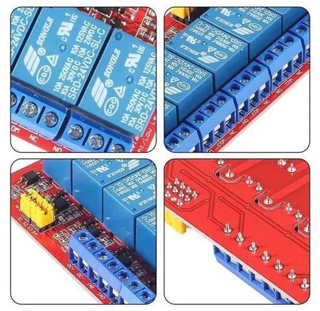 Alt view image 3 of 7 - 2PCS 24V Relay Module with Optocoupler Isolation Support High and Low Level Trigger Relay Red Board (8 Channel 24 Relay)