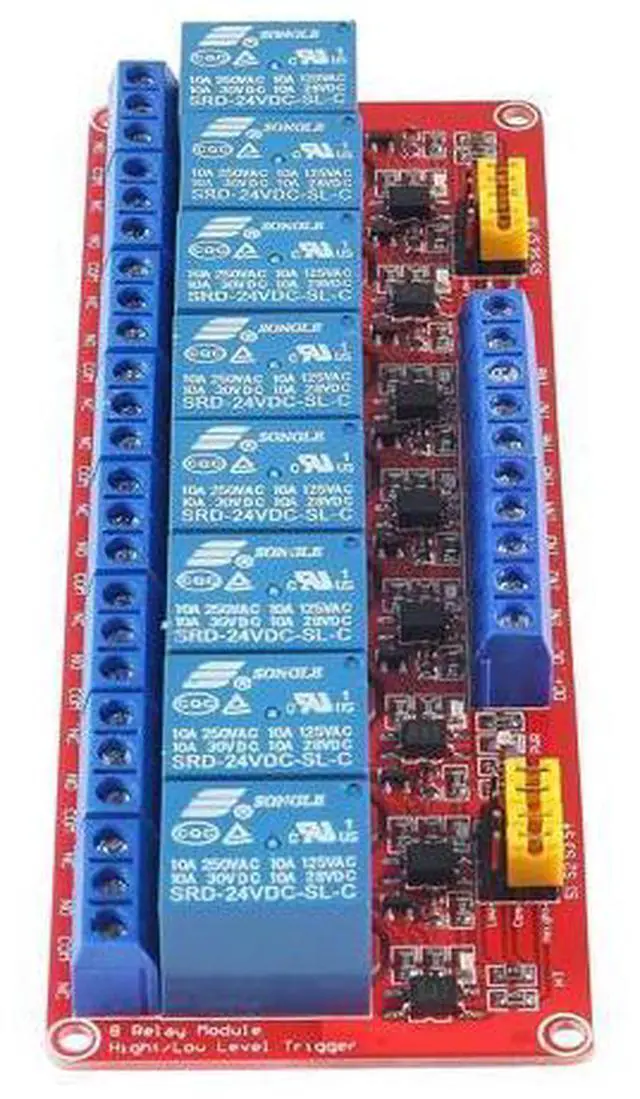 Alt view image 6 of 7 - 2PCS 24V Relay Module with Optocoupler Isolation Support High and Low Level Trigger Relay Red Board (8 Channel 24 Relay)